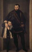 Paolo  Veronese Reaches the Pohl to hold with his son Yadeliyanuo portrait oil painting